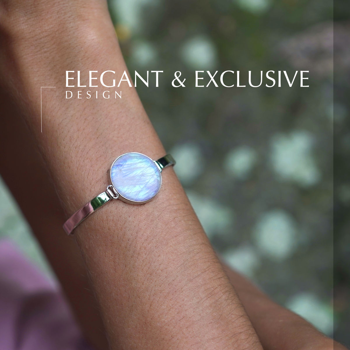 RAINBOW MOONSTONE BRACELET - THE MOON WATCH - 925 Sterling Silver-BROKENSTONES JEWELRY