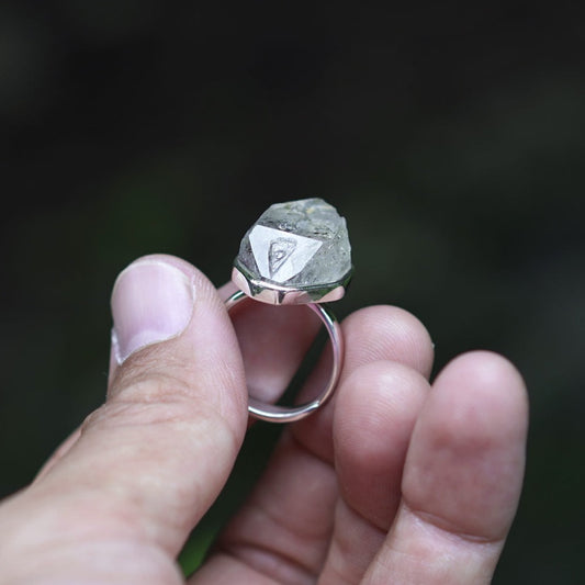 ROUGH DIAMOND QUARTZ ◇ MANIFESTATION RING ◇ 925 Sterling Silver