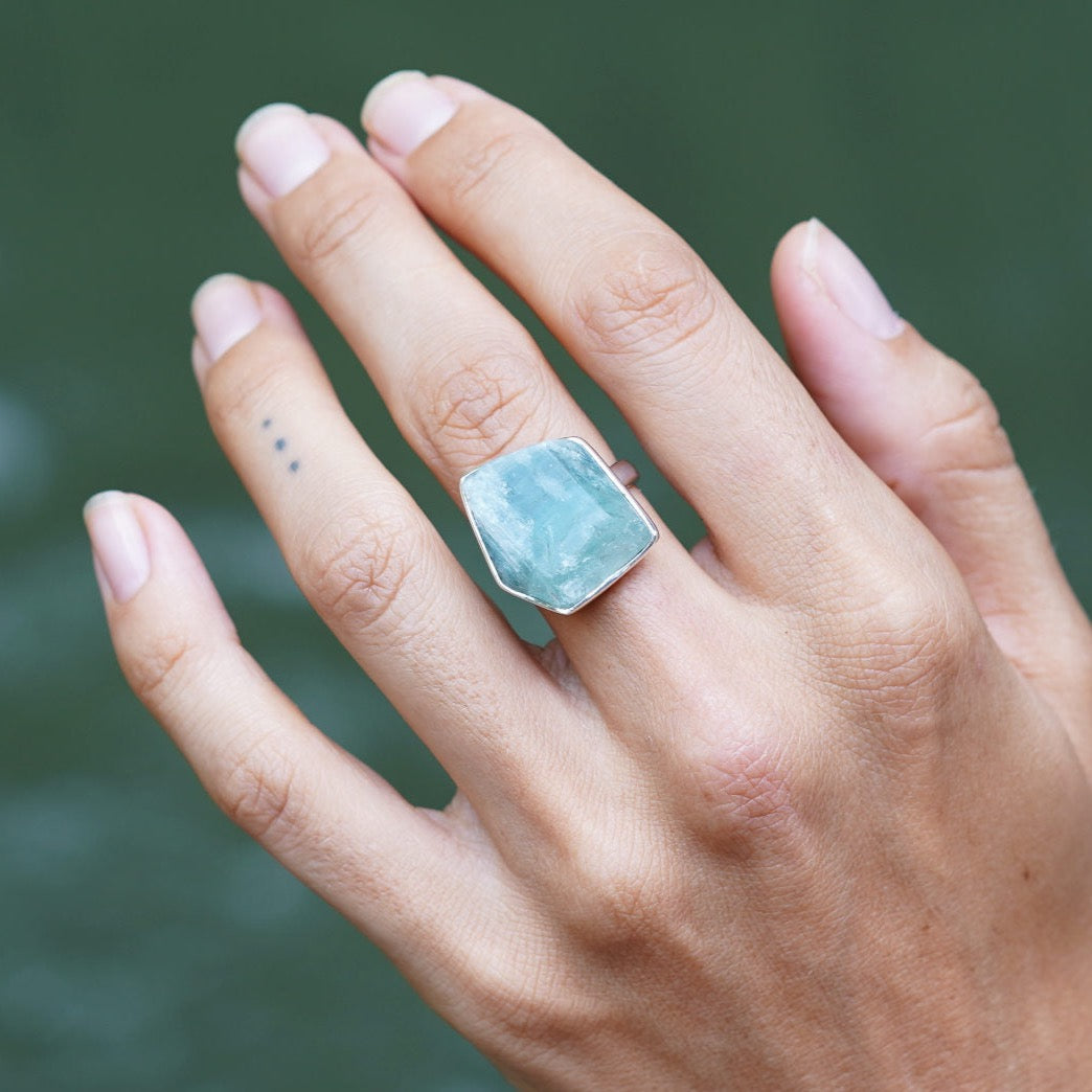 AQUAMARINE RING (925 Sterling Silver+)