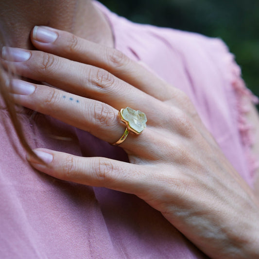 AQUAMARINE RING (18k Vermeil Gold-Plating)