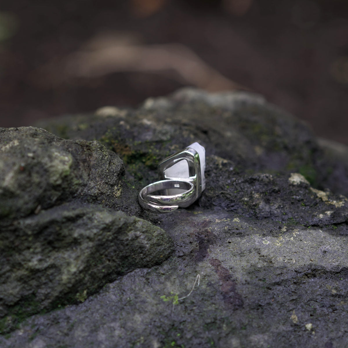 ROUGH MOONSTONE ◇ MANIFESTATION RING - 925 Sterling Silver-BROKENSTONES JEWELRY