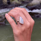 ROUGH MOONSTONE ◇ MANIFESTATION RING - 925 Sterling Silver